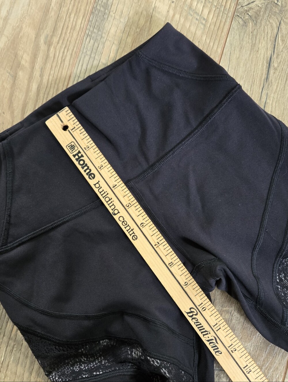 Lululemon Womens Black Wunder Under High Rise Tights / Leggings With Lace Size 6 - Picture 5 of 12